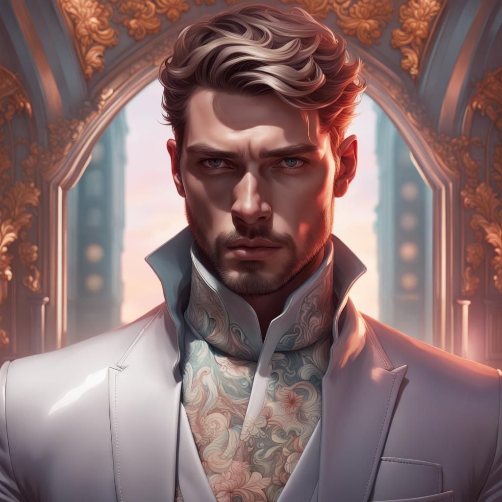 Submissive Man in Dior Ad: Hyperdetailed Portrait