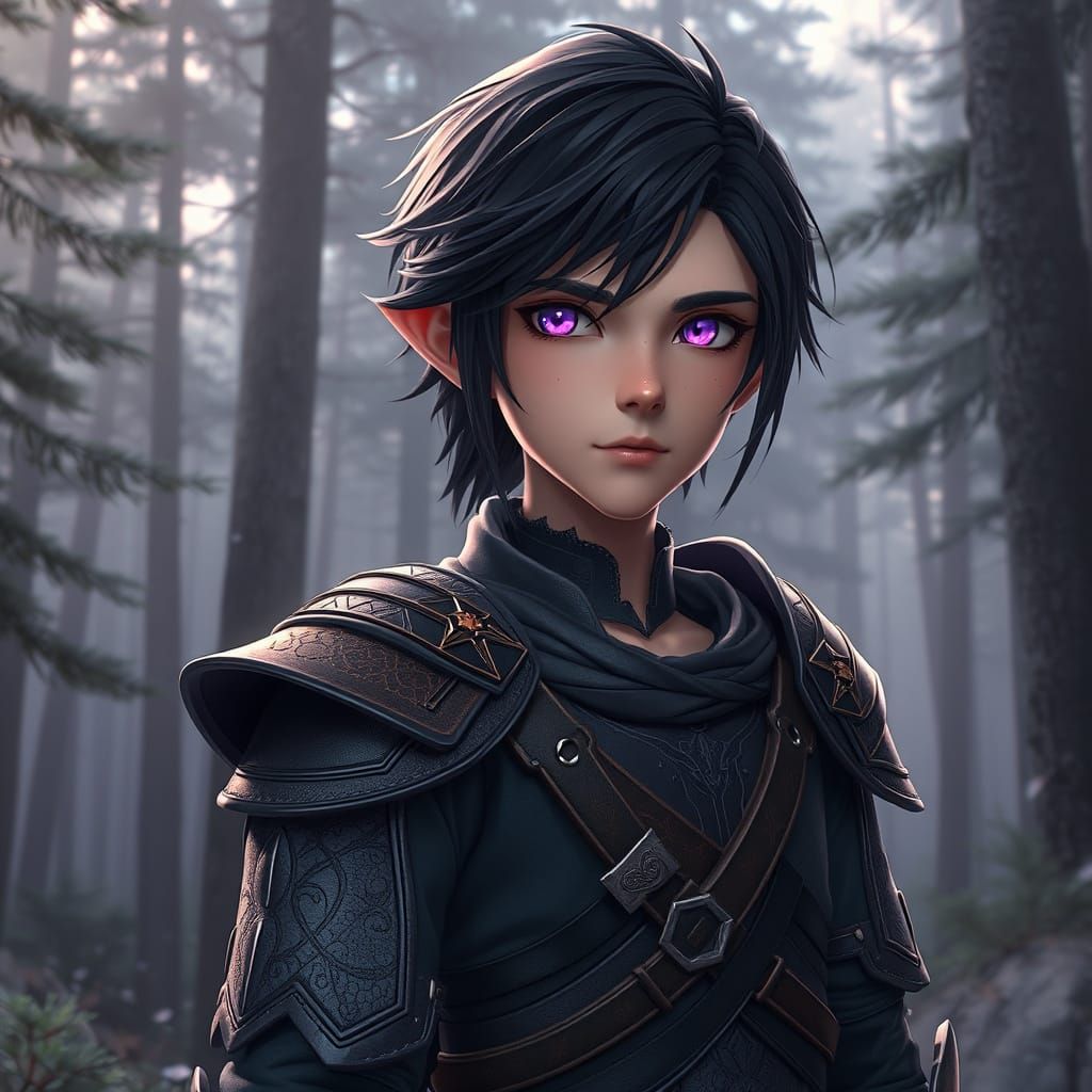 Majestic Elven Warrior Embarks on Quest in Mystical Forest