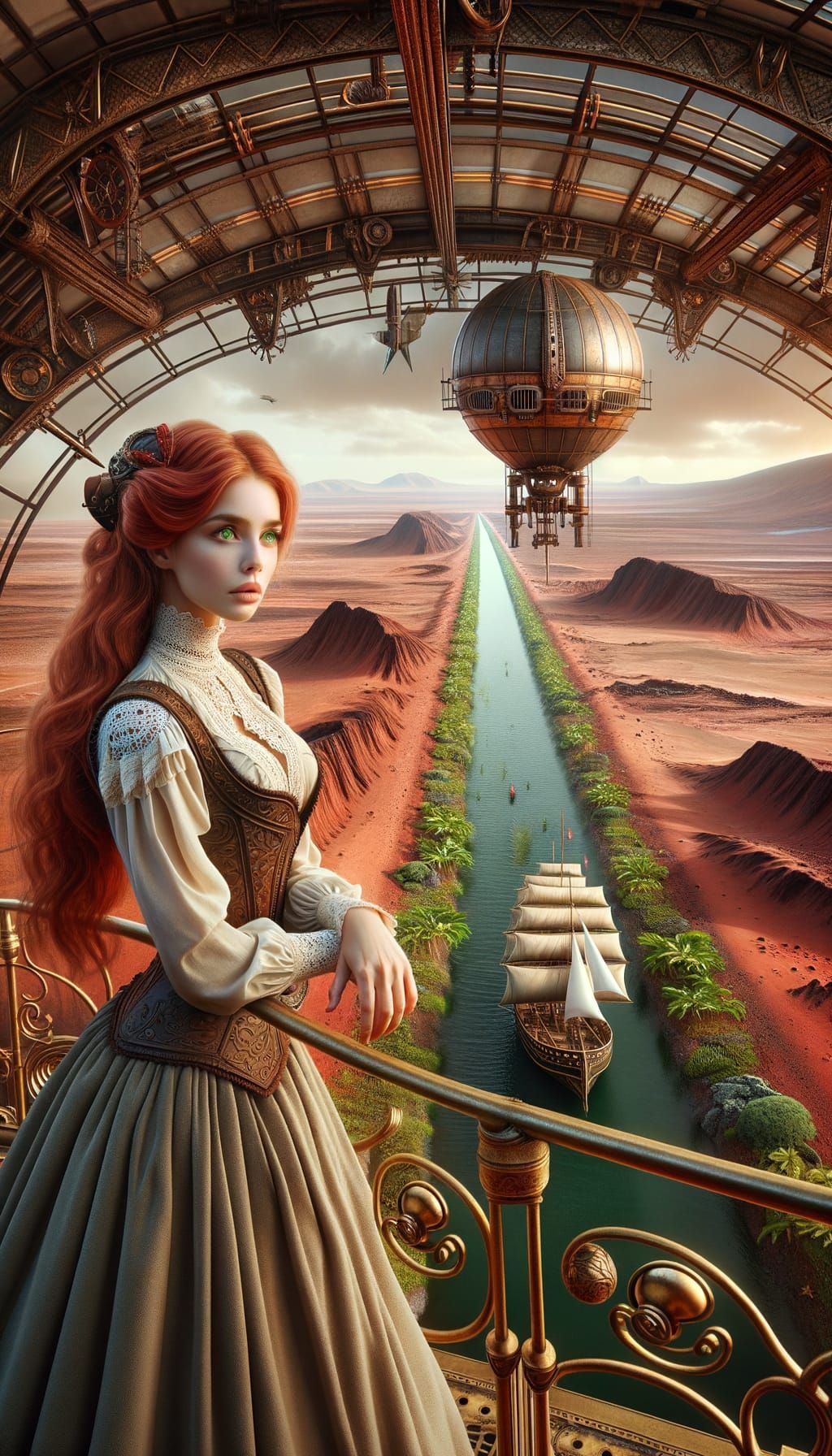 Steampunk Maiden Sails Over Mars
