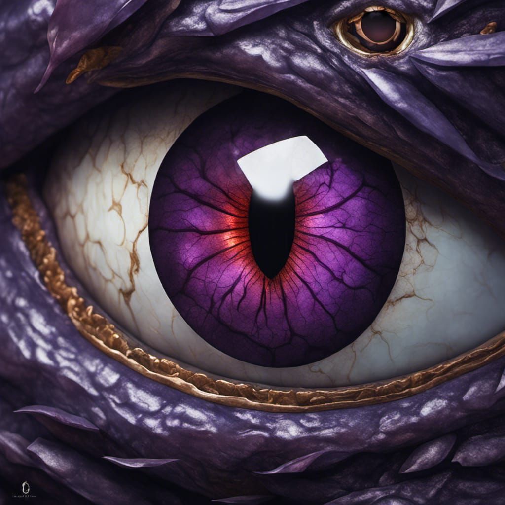 Detailed Dragon Eye in Dark Fantasy Style