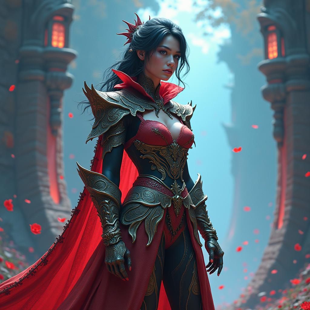 Fantasy Warrior in Mystical Environment