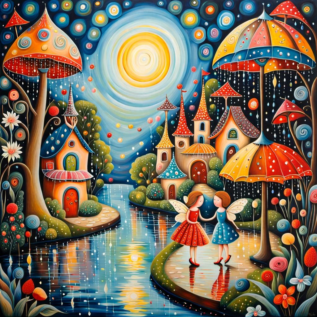 Whimsical Fairy Playground with Abstract Details