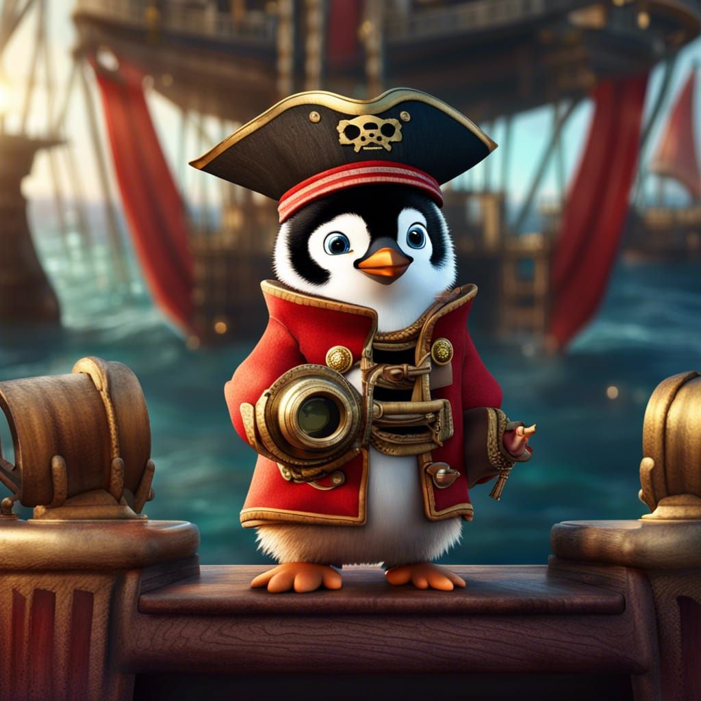Pirate Penguin on the High Seas