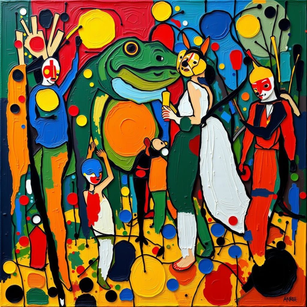 Toad Wedding in Fauvist Style