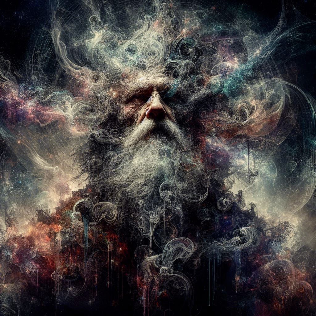 Mystical Wizard Portrait in Surreal Fantasy Style