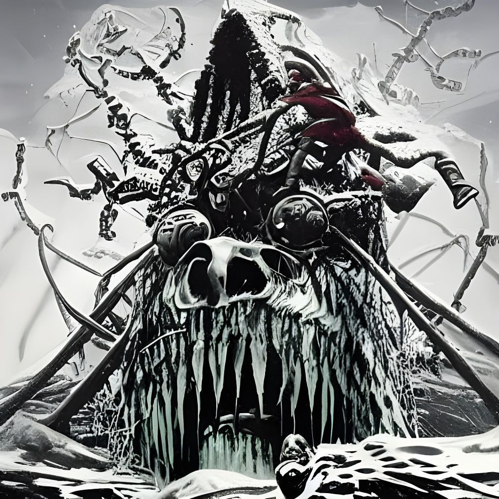 Evil Santa's Arctic Lair: A Sinister Sci-Fi Art