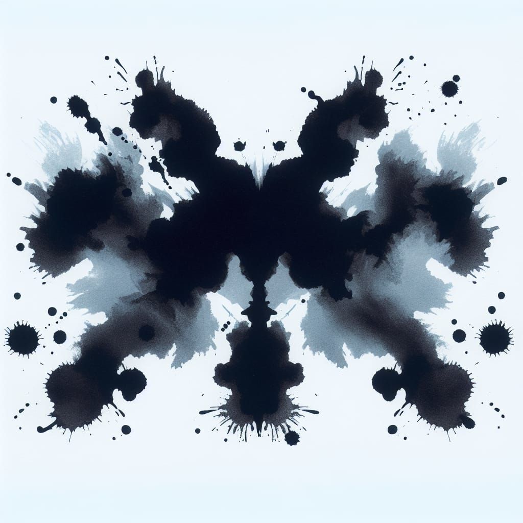 Abstract Rorschach Test with Beaver Silhouette