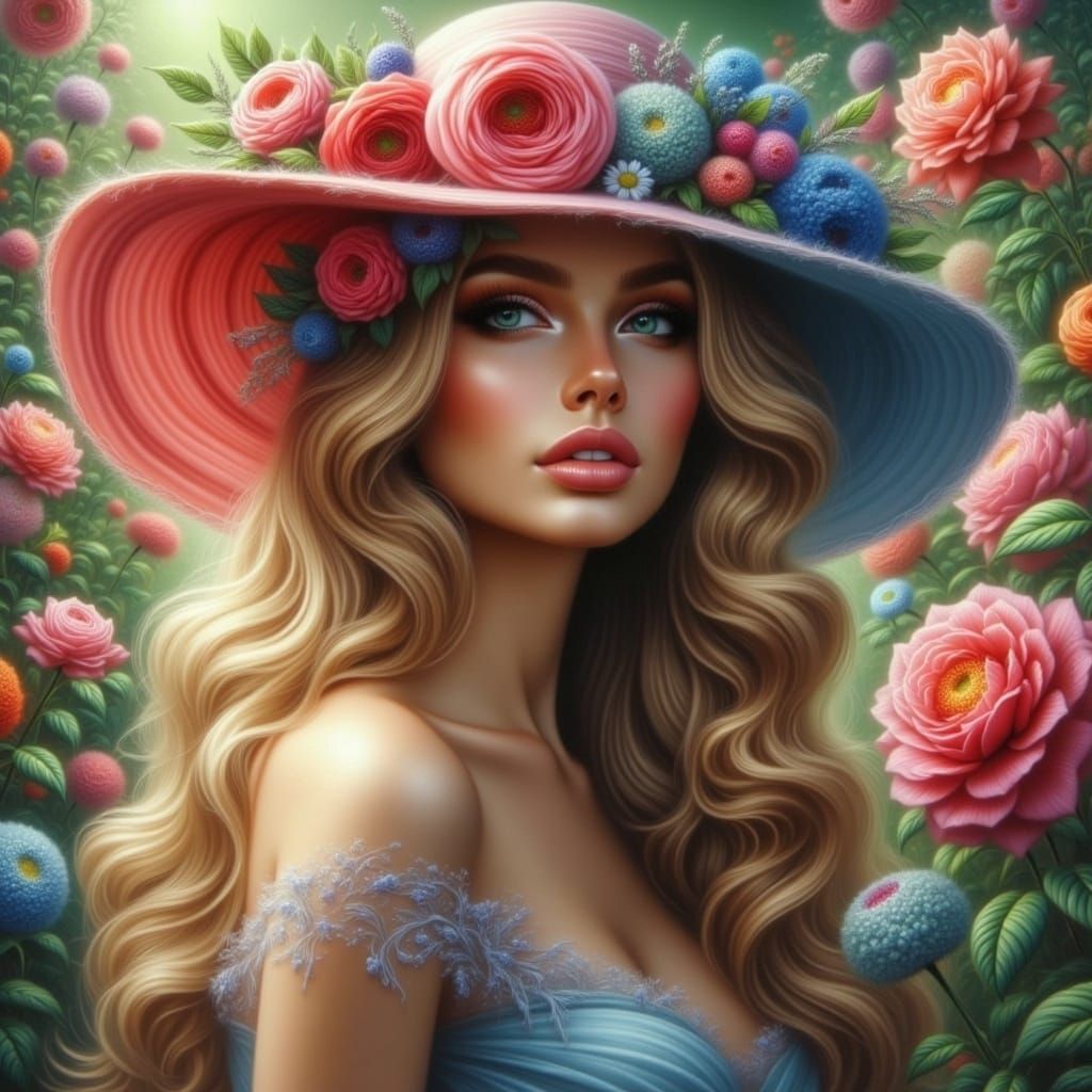 Garden Goddess in Airbrushed Oil Style