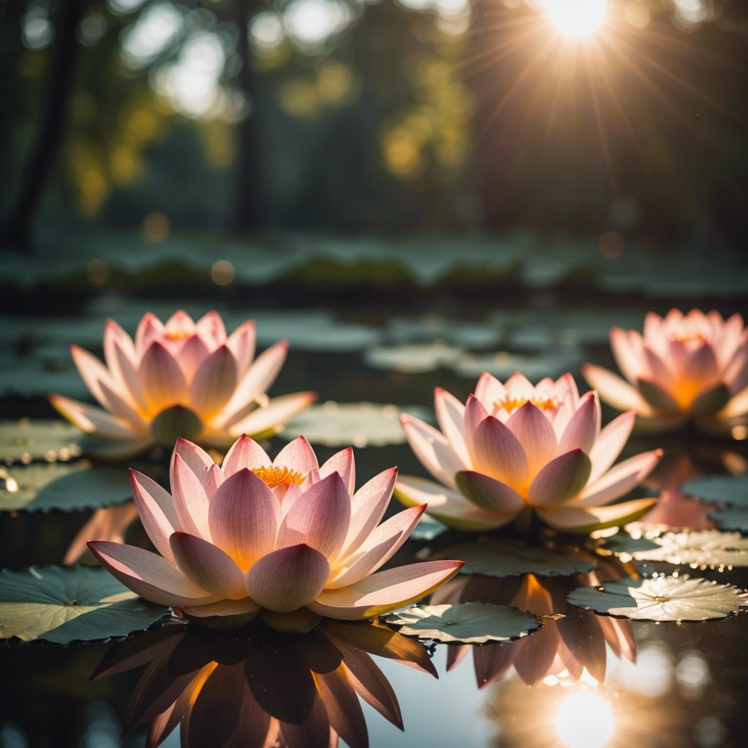 Magic Glass Lotus Flower with Warm Light