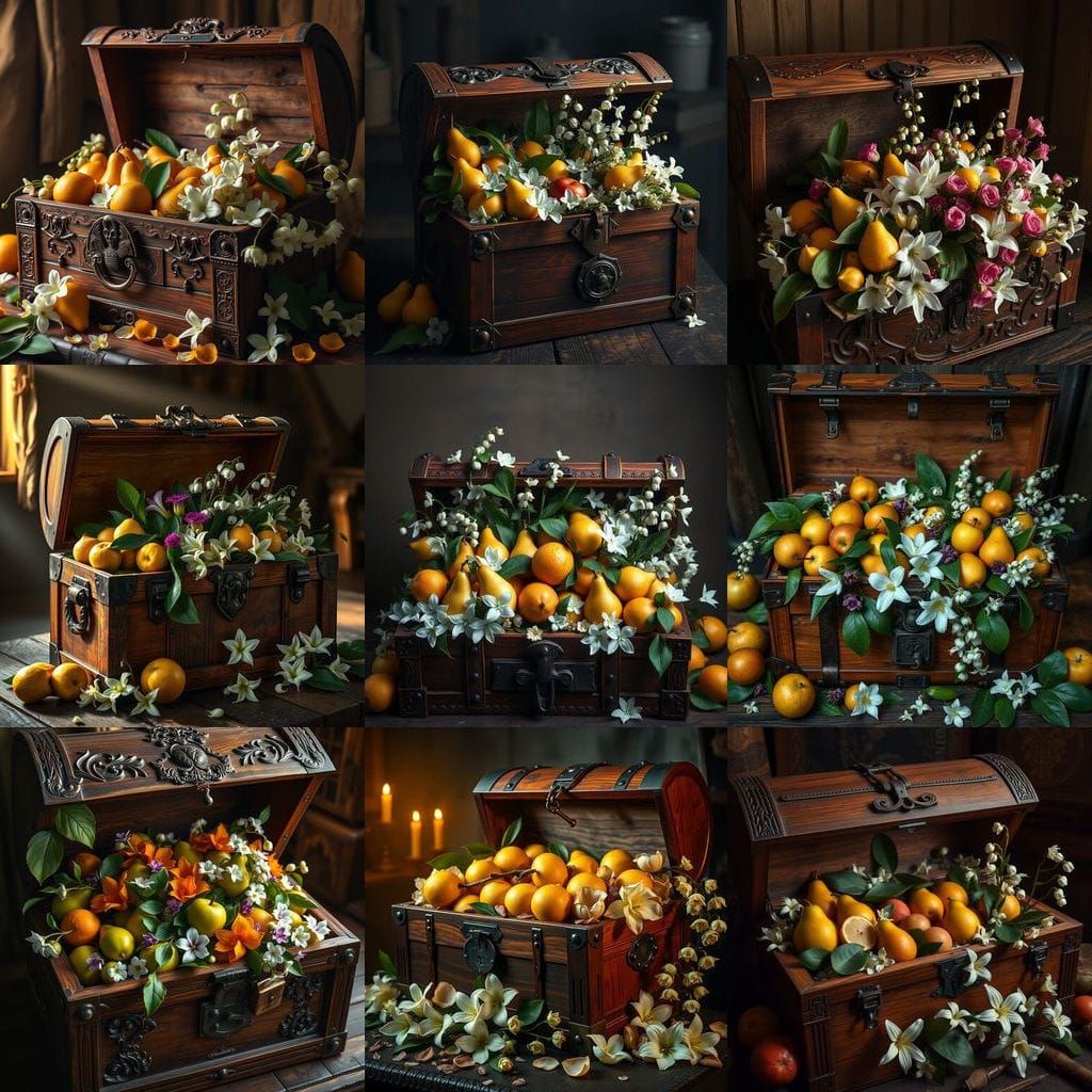 Luxurious Tropical Treasure in Antique Cedar Pirate Chest