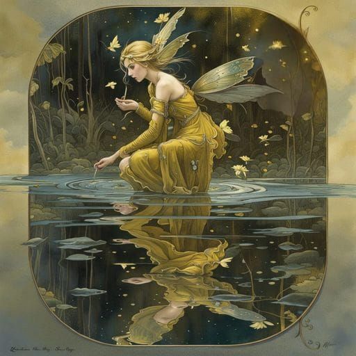 Fairy Princess and Mirrored Reflection