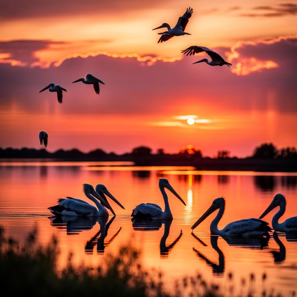 Sunset Over Pelican Lake, Professional Photography