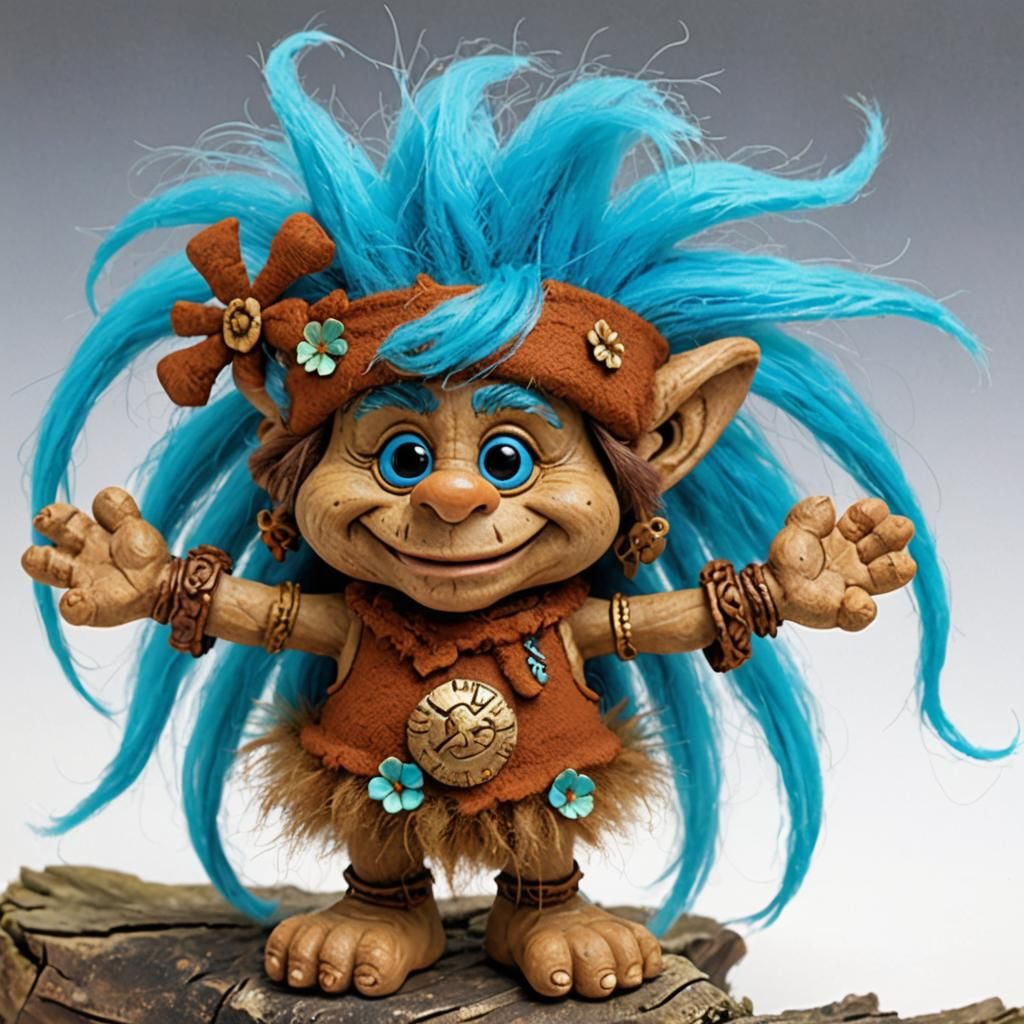 Cute Fantasy Troll-Smurf Fusion Character