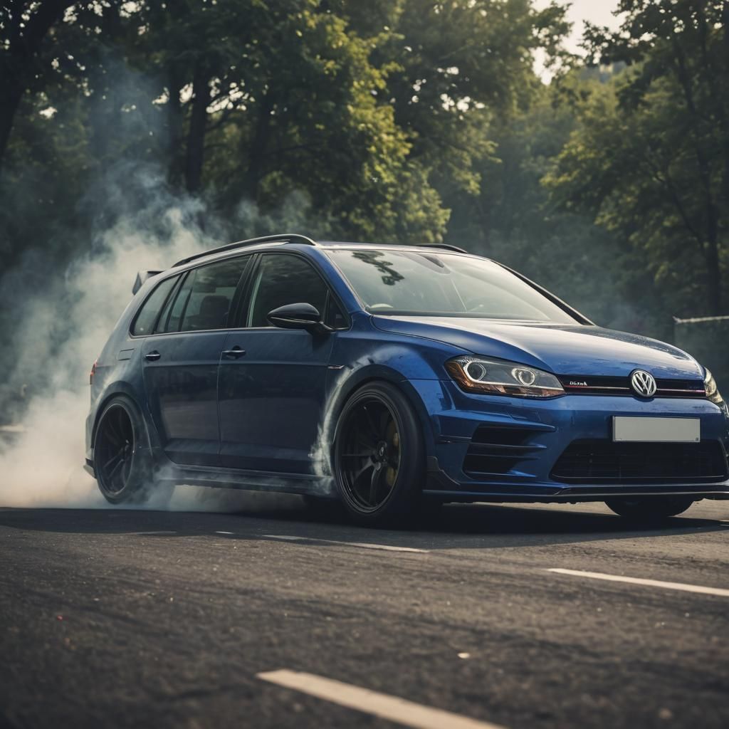 Tuned VW Golf 7R Variant Drifting, Automotive Concept