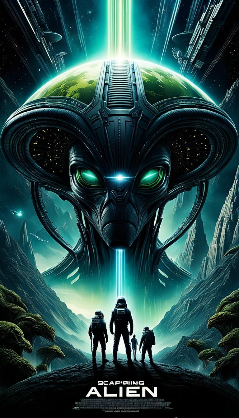 Epic Sci-Fi Movie Poster: Alien World Takeover
