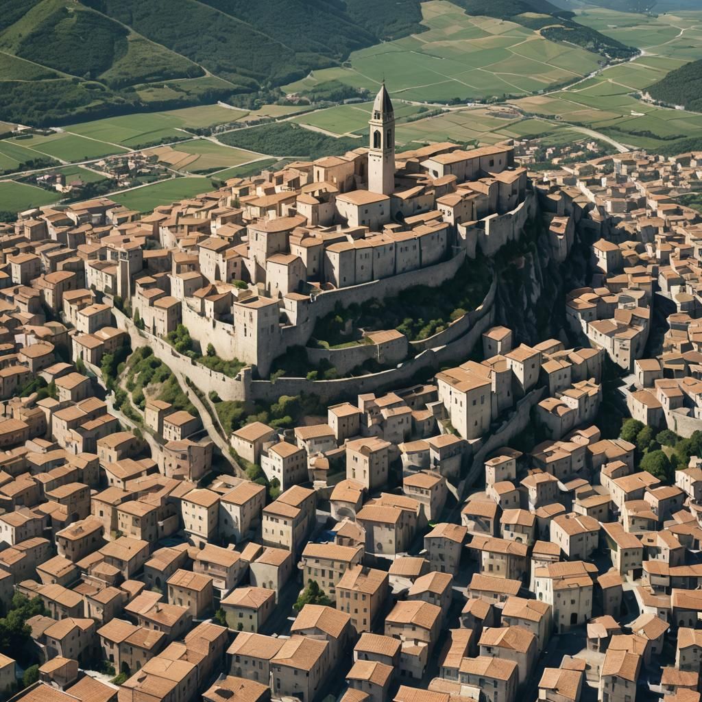 Crotara: A Flourishing Town in Verdara, Digital Art