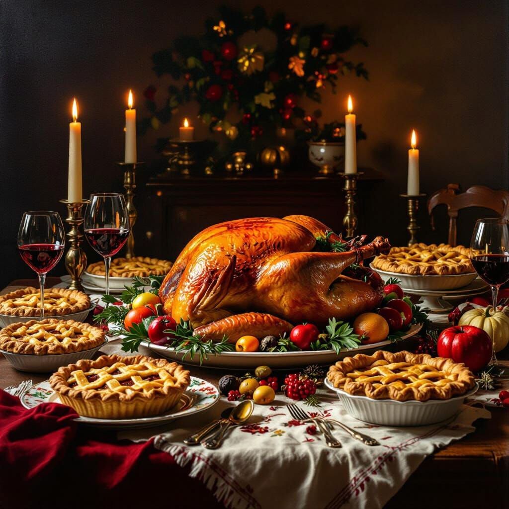 Festive Thanksgiving Dinner in Dutch Master Style