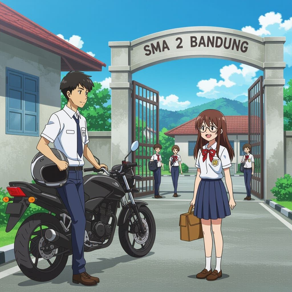 Abay Starts High School in Bandung Animated Scene
