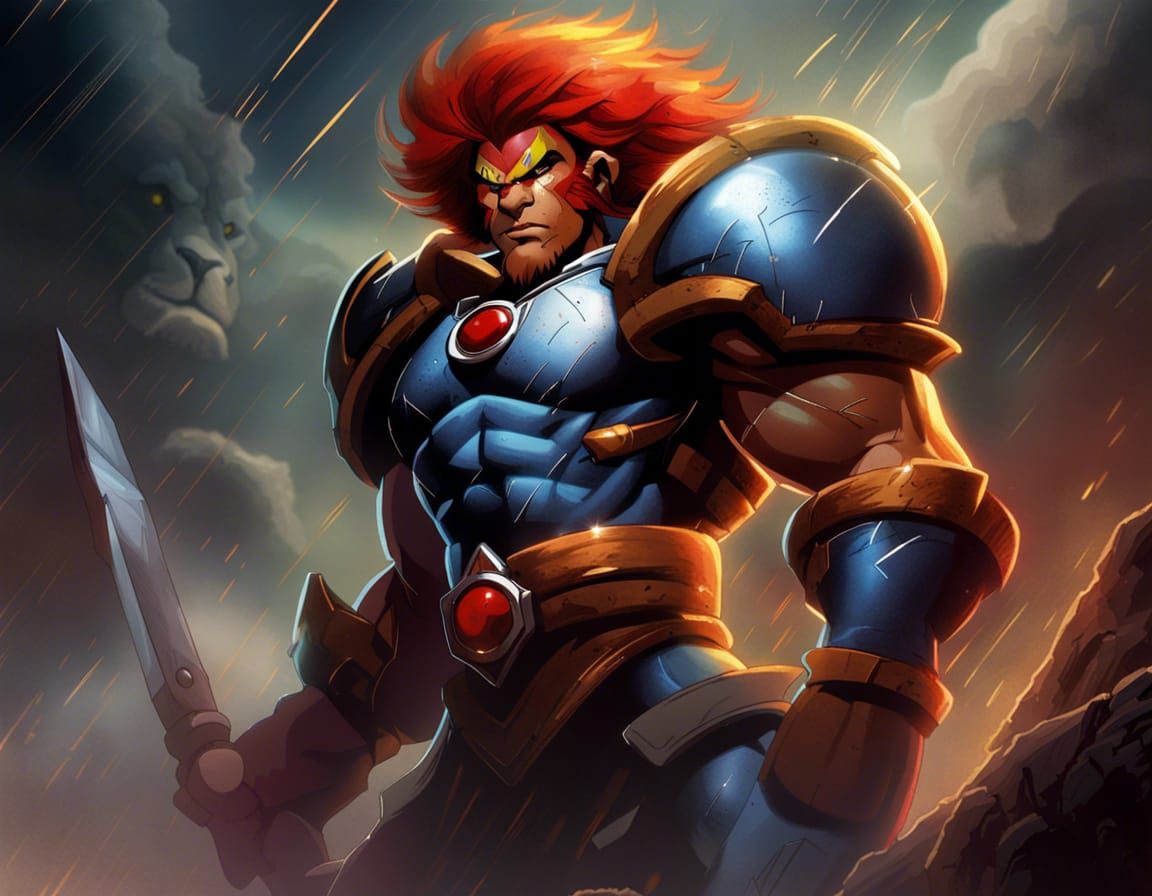 Lion-O in Armor: A Digital Pixar-Style Artwork