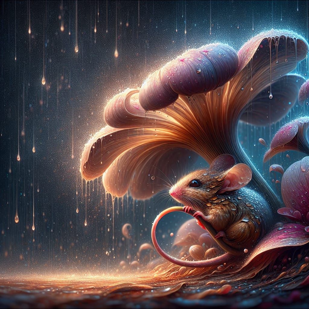 Whimsical Fantasy Realm in Rainy Delight