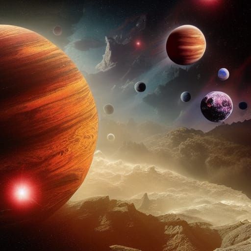 Epic Cosmic Planet Digital Matte Painting