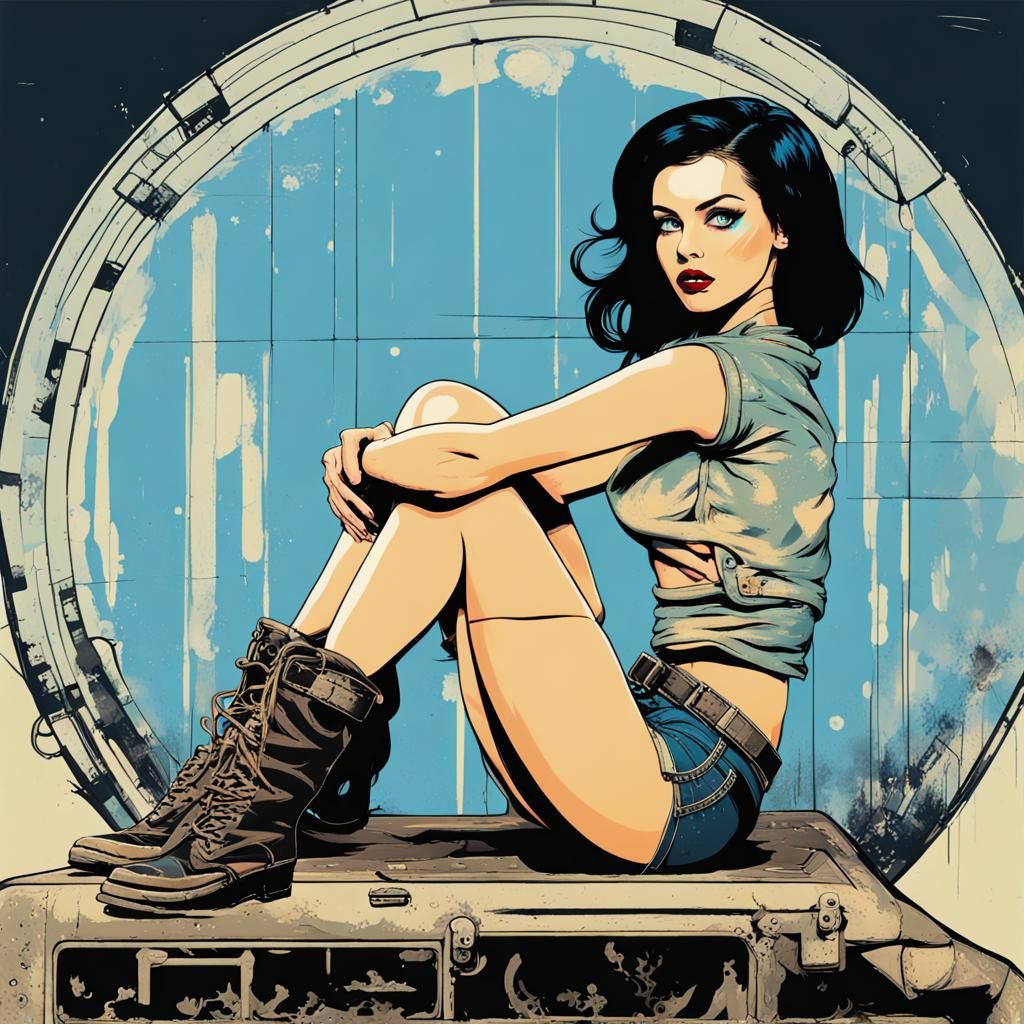 Post-Apocalyptic Pinup in Pop Art Style
