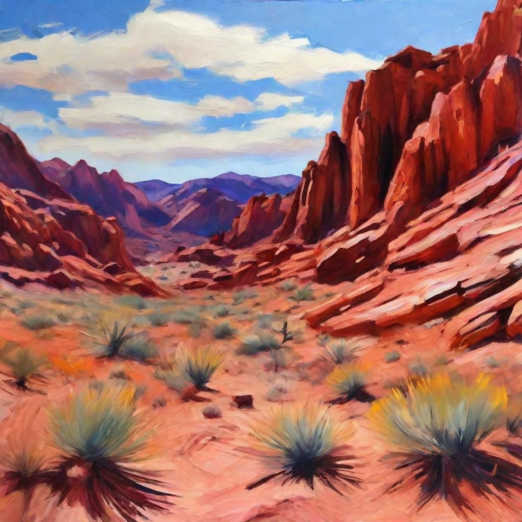 Valley of Fire State Park in Gouache Style