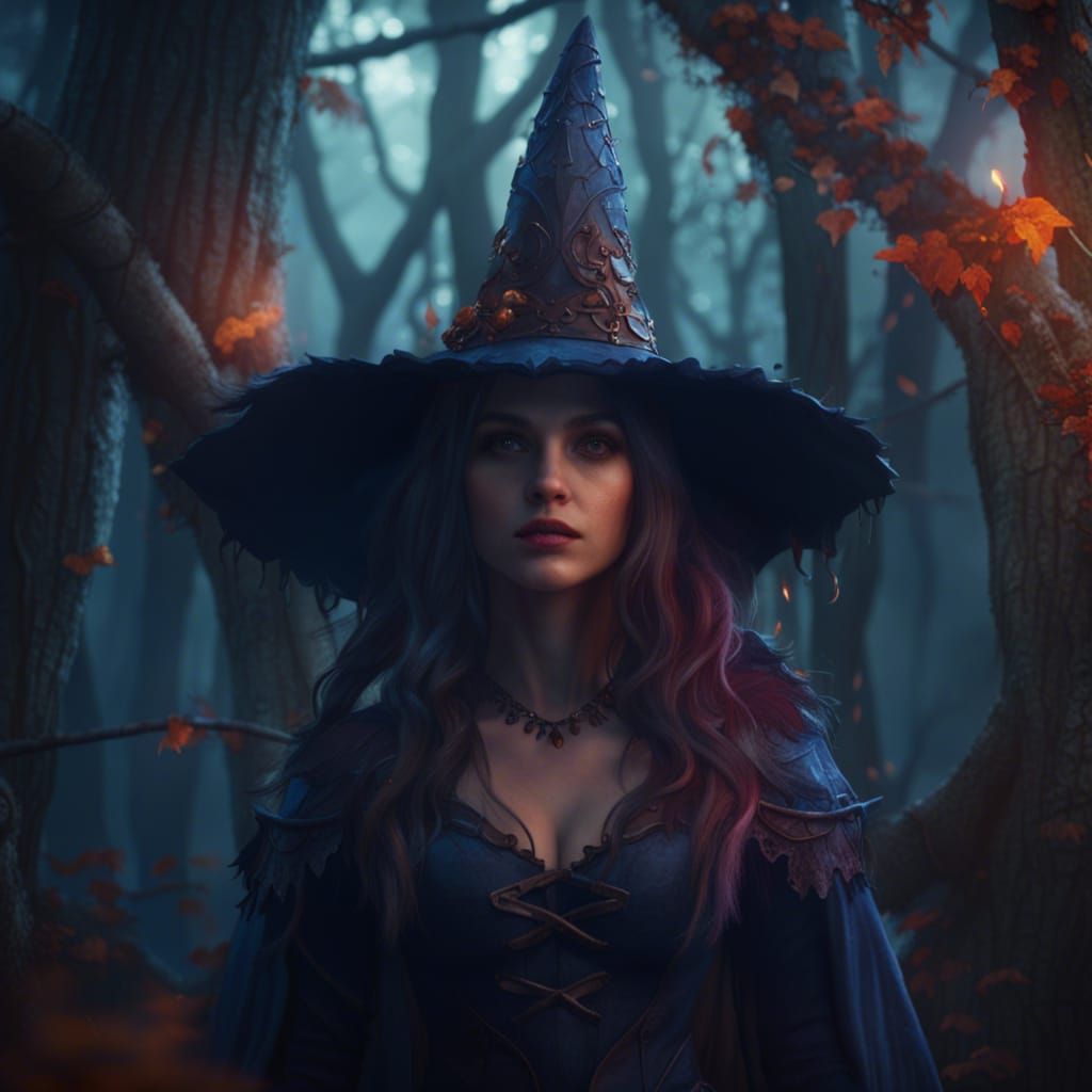 Pretty Witch in the Woods: Fantasy Concept Art