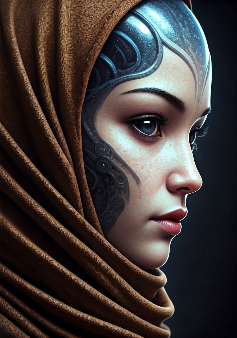 Mysterious Xenomorph-Inspired Woman in Hyper-Realistic 3D An...