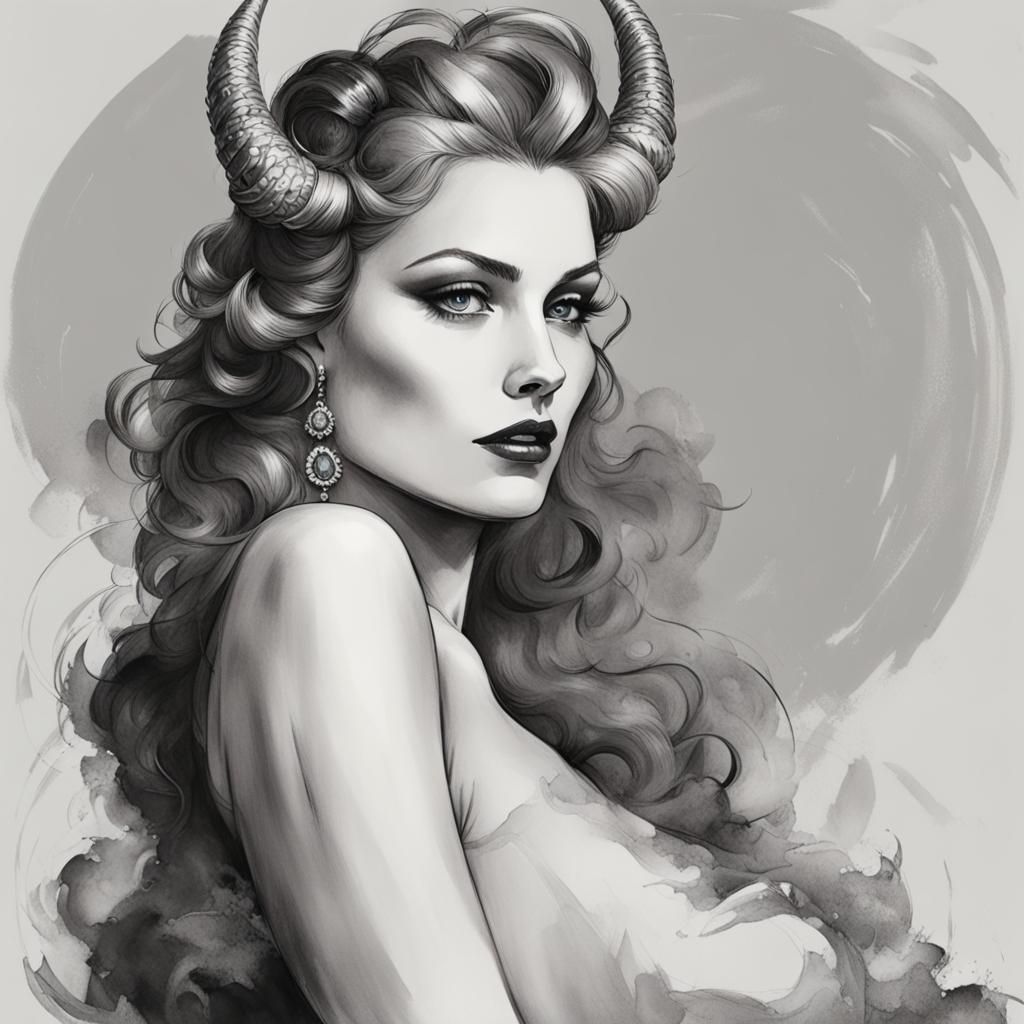 Devilish Beauty: A Captivating Portrait