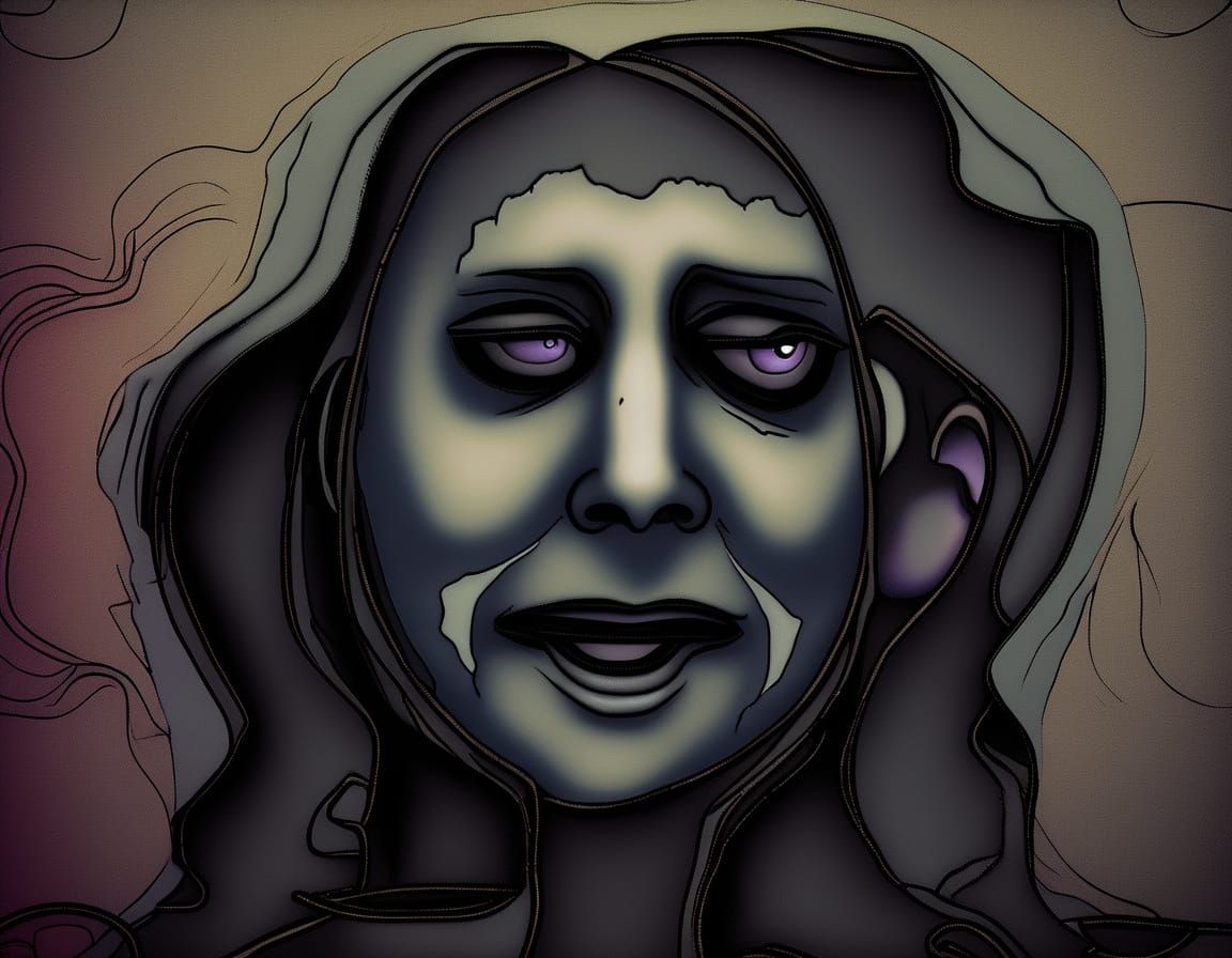 Dark Fantasy Portrait of a Haunting Female