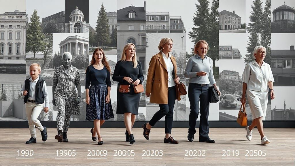 Woman's Life Stages Photorealistic Progression