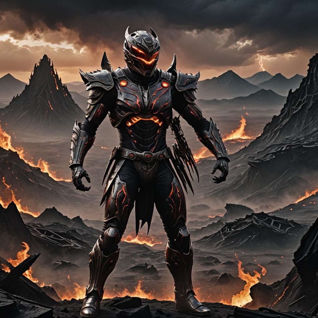 Demonic Power Ranger in Biomechanical Sci-Fi Horror