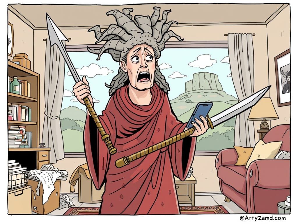 Cartoon Motherland Calls Statue Juggling