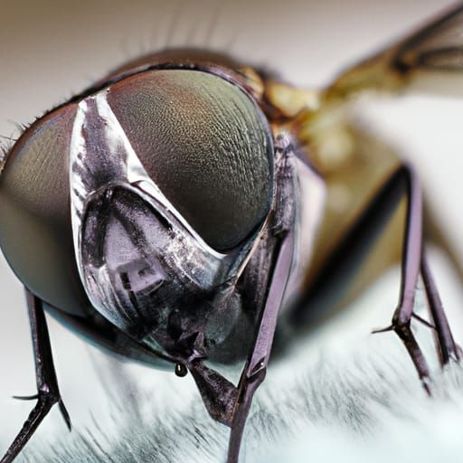 Hyperdetailed Robotic Fly Close-Up, Photorealistic