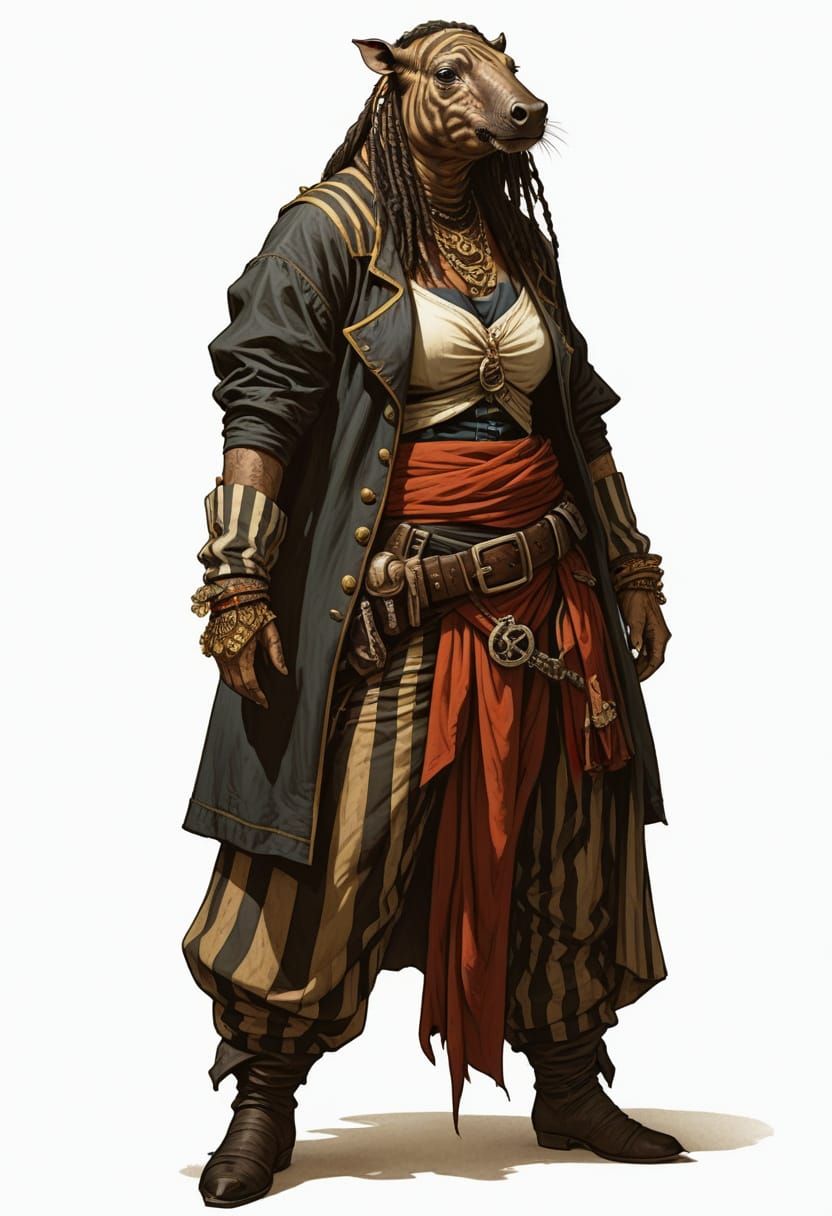 Female Pirate Tapir in Arabian Desert Attire, 18th Century H...