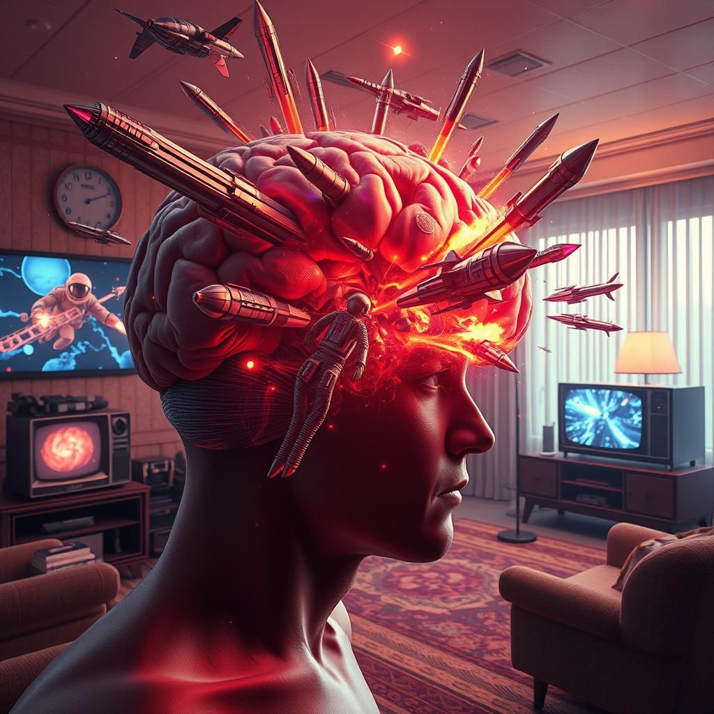 Brain Interior: 70s Sci-Fi Dreamscape in 8K