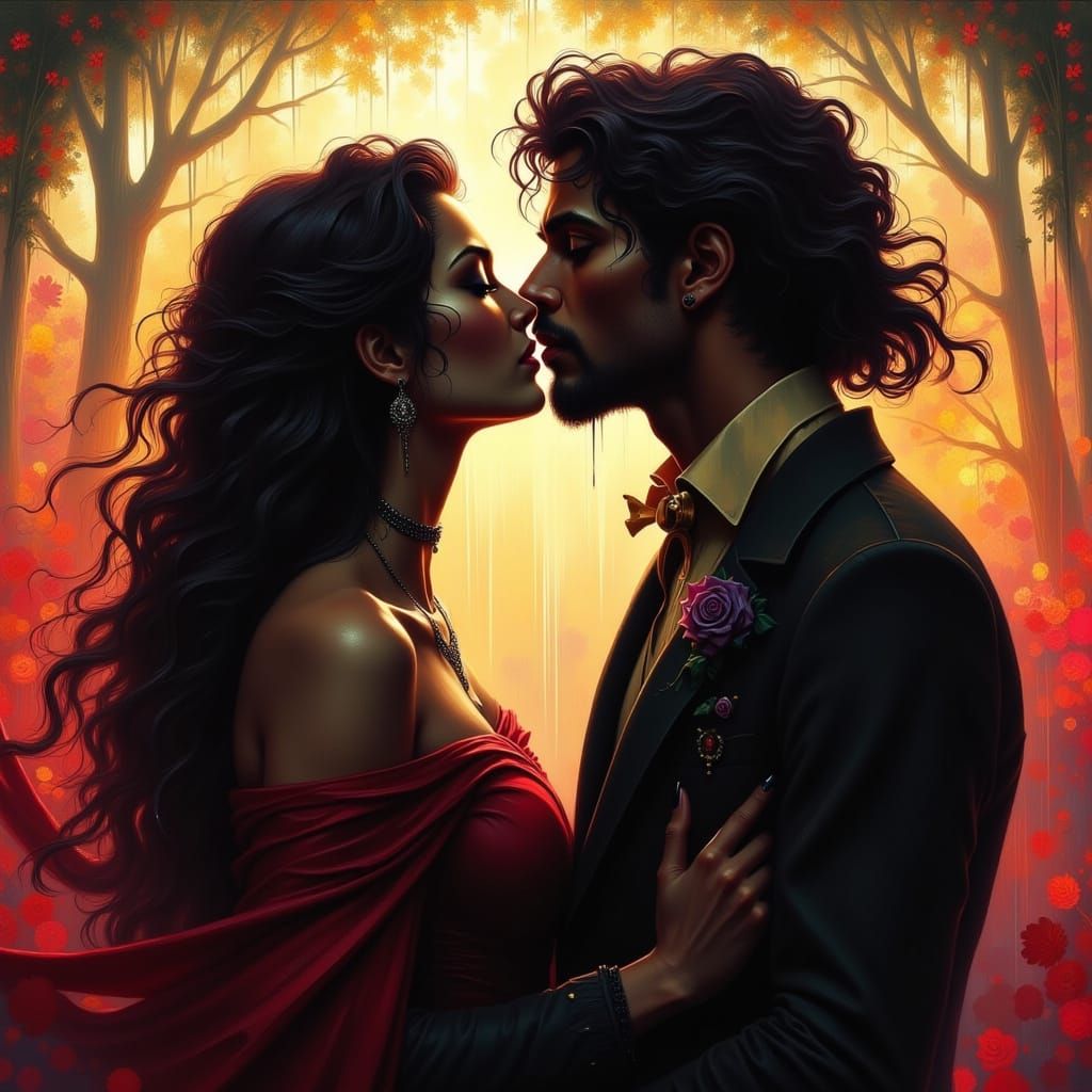 Romantic Kiss in Latin Style