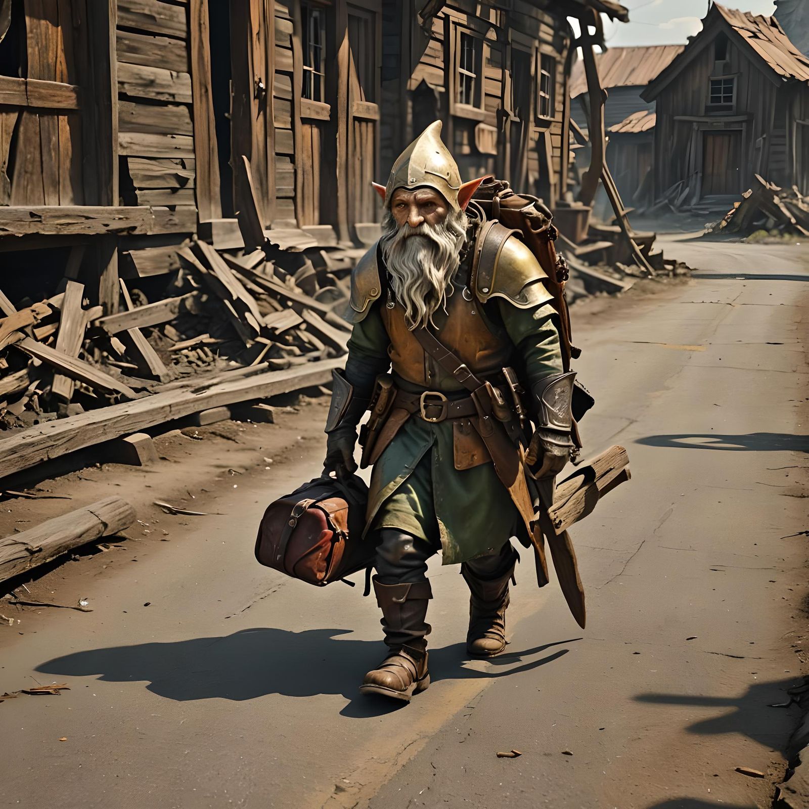 Lonesome isolated Pale gnome knight