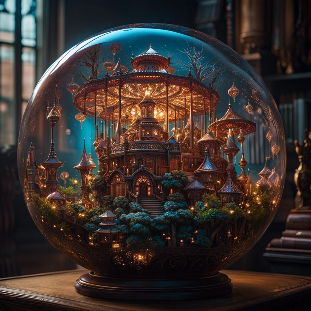 Dreamcatcher with Mushroom Wonderland Glass Orb