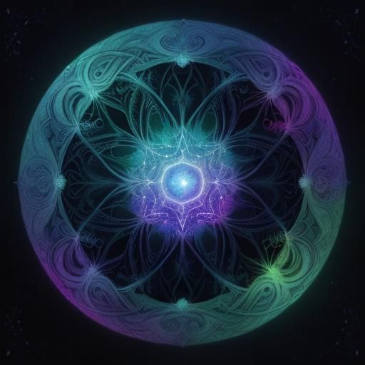 Mystical Forest Consumed by Cosmic Strands