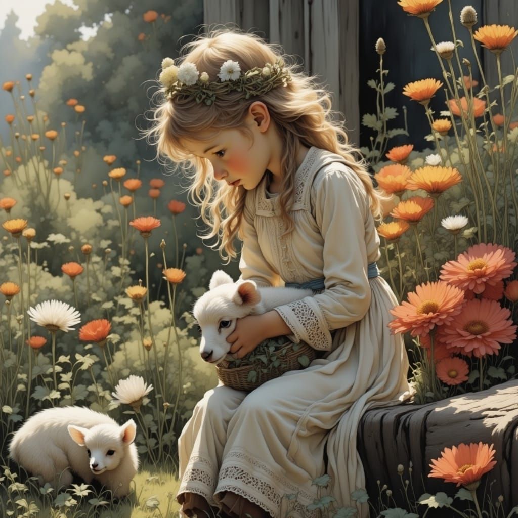 Whimsical Morning Idyll in Watercolor-Inspired Style