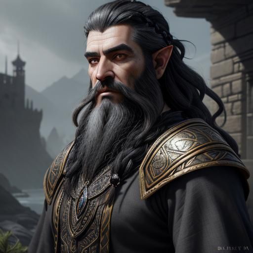 Dwemer Deep Elf with Braided Beard