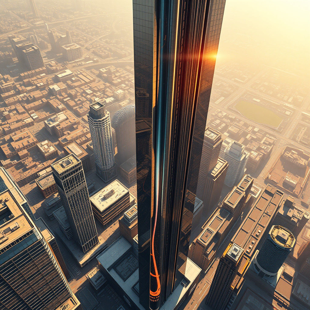 Futuristic Skyscraper View from Above
