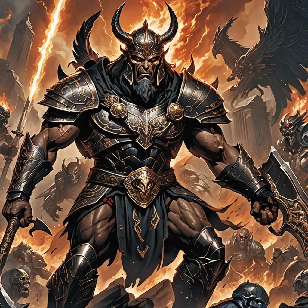 Ares, God of War, Defends Mount Olympus