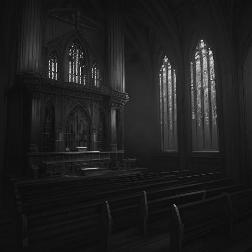 Church Pipe Organ at Dusk: Matte Painting