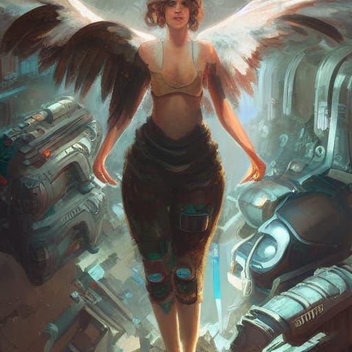 Fallen Angel in Workshop, Grimmer-Inspired Portrait