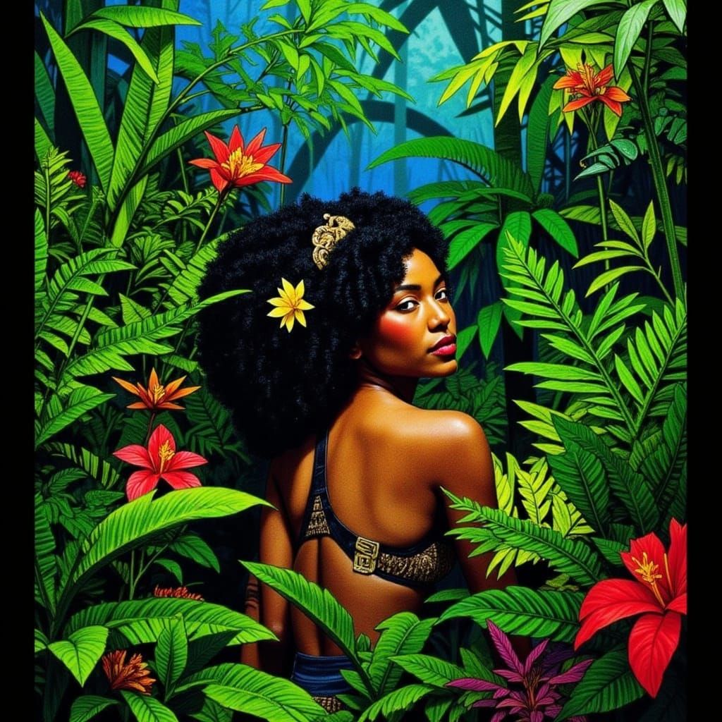 Lush Jungle Portrait in Photorealistic Style