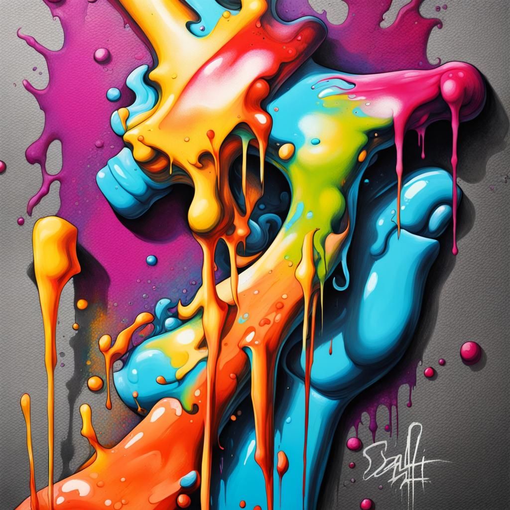 Graffiti Art "Salt" in Colorful Splash Art Style