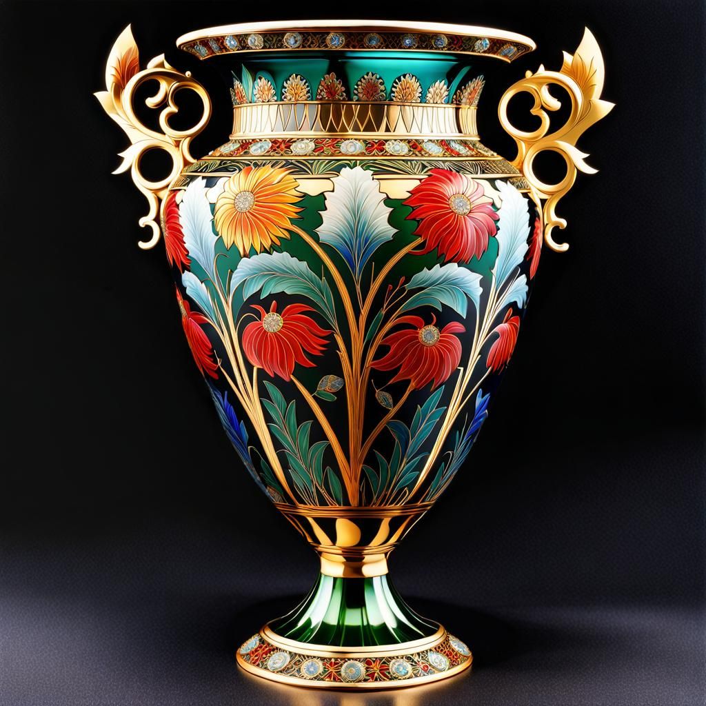 Elegant Antique Vase in Erte Style